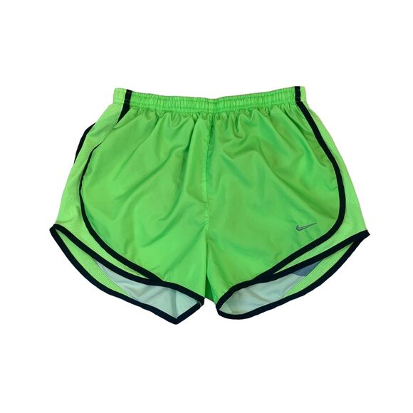 Nike Dri FIT Tempo Running Short Womens S Small Green Interior Brief Big Swoosh - Picture 1 of 9